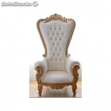 fauteuil trône royal blanc et argent princesse h 180 cm
