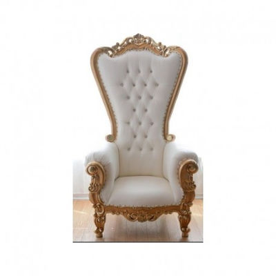 fauteuil trône royal blanc et argent princesse h 180 cm