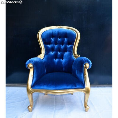 fauteuil velours bleu