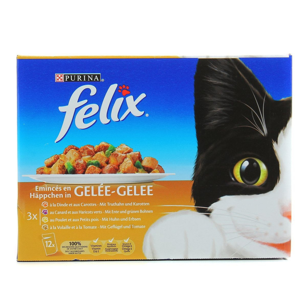 Felix Patee Pour Chat Assortiment Viandes Les 12 Sachets De 100 G