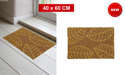 Felpudo coco diseño relieve hojas 40x60 cm.