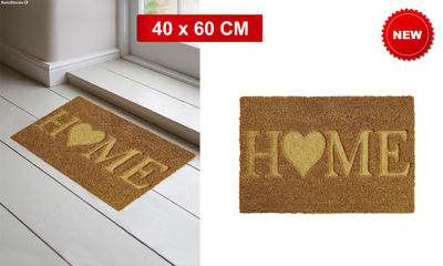 Felpudo coco diseño relieve home love 40x60 cm.