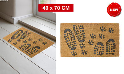 Felpudo coco relieve goma foot print 40x70 cm