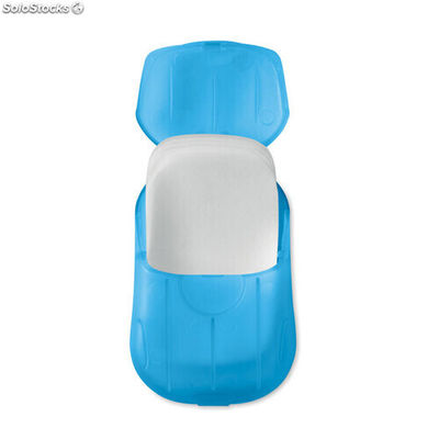 Feuilles de savon en étui PP bleu transparent MIMO9957-23