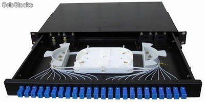 Fibra óptica montada en rack caja de bornes