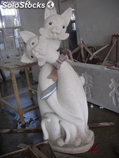 Figura de animales talladas en granito, estatuas de piedra tallada