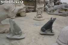 Figura de animanles Rana, estatua de animales tallada en granito