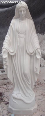 Figura de la virgen María de piedra tallada, estatua de vigen María de piedras