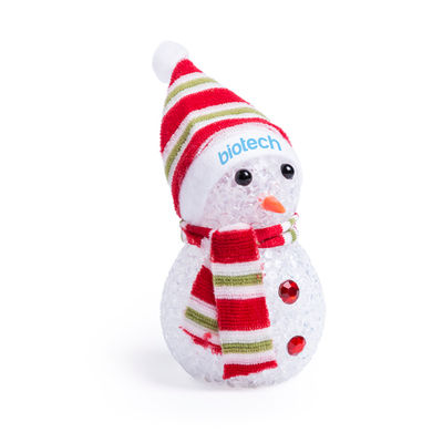 Figura de navidad de muñeco de nieve con luz interior multicolor