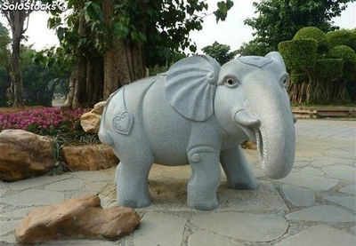 Figura de piedra tallada modelo Elefante, figuras de animales de granito
