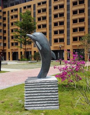 Figura decorativa delfín para jardín estatuas en piedra natural de granito 120cm - Foto 2