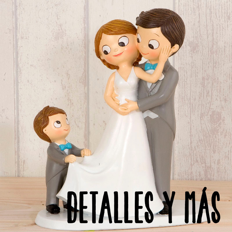 Muñecos tarta boda graciosos - Pareja de novios y bebé