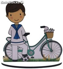 Figura pastel comunión bicicleta niño