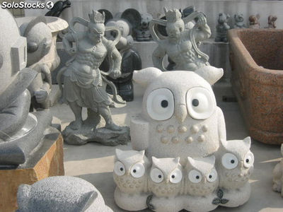 Figuras animales tallado de granito Búho, y diseño personalizado