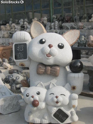 Figuras animales tallado de granito Gato, diseño personalizado