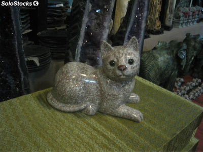 Figuras animales tallado de granito Gato, diseño personalizado - Foto 3