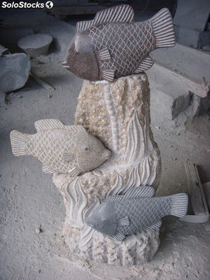 Figuras de Peces de granito, figuras de piedra tallada