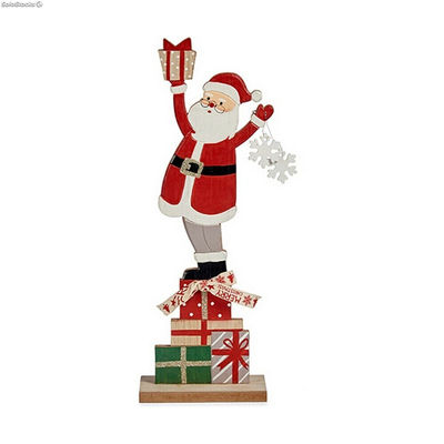Figurka Dekoracyjna Czerwony Święty Mikołaj 7 x 40 x 14 cm Szary Drewno Biały