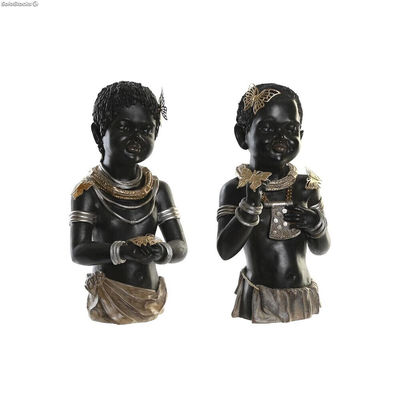 Figurka Dekoracyjna DKD Home Decor 20,5 x 18 x 35 cm Czarny Kolonialny Afrykanka