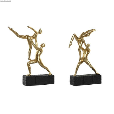Figurka Dekoracyjna DKD Home Decor 21 x 5,5 x 25,5 cm Czarny Złoty Gimnastyk (2