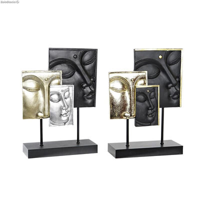 Figurka Dekoracyjna DKD Home Decor 22,5 x 8 x 30,7 cm Czarny Złoty Budda Orienta