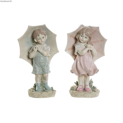 Figurka Dekoracyjna DKD Home Decor 28 x 20 x 48,5 cm Niebieski Różowy Dziecko (2