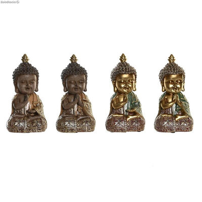 Figurka Dekoracyjna DKD Home Decor Beżowy Złoty Budda Orientalny 10,5 x 9 x 19,5