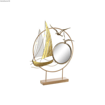 Figurka Dekoracyjna DKD Home Decor Lustro Złoty Metal Śródziemnomorski (53 x 9 x