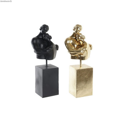 Figurka Dekoracyjna DKD Home Decor Para Czarny Złoty 15,5 x 13,5 x 37,5 cm (2 Sz