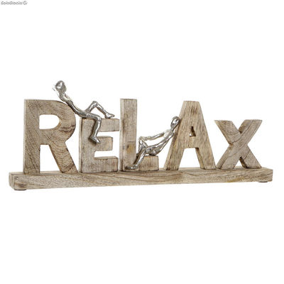 Figurka Dekoracyjna DKD Home Decor Relax Srebrzysty Aluminium (58 x 7 x 22 cm)