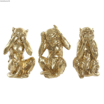 Figurka Dekoracyjna DKD Home Decor Złoty Żywica Kolonialny Małpa 13 x 11 x 19,5