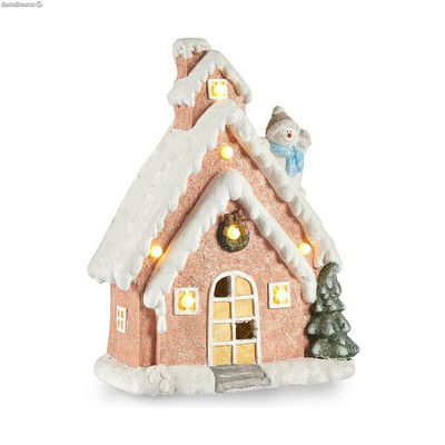 Figurka Dekoracyjna Dom Boże Narodzenie Światło LED Muzyka Niebieski Biały Kolor