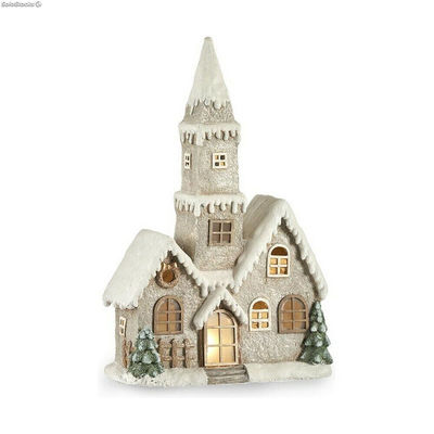 Figurka Dekoracyjna Dom Boże Narodzenie Światło LED Muzyka Szary Biały Brązowy K