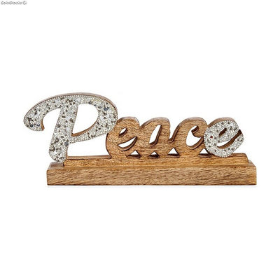 Figurka Dekoracyjna Peace Brokat 6 x 13 x 31 cm Srebrzysty Drewno