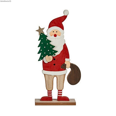 Figurka Dekoracyjna Święty Mikołaj 5 x 30 x 15 cm Czerwony Drewno Brązowy Biały