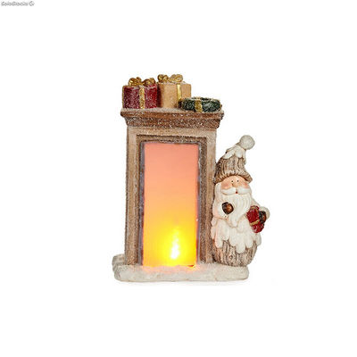 Figurka Dekoracyjna Święty Mikołaj Światło LED 20 x 45 x 32 cm Ceramika Brązowy