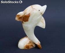 Figurka delfin - 16 cm - onyks