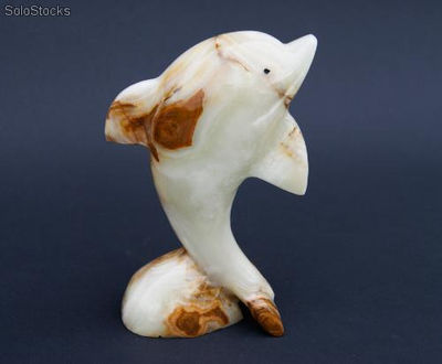 Figurka delfin - 16 cm - onyks