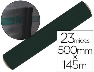 Film extensible manual bobina ancho 500 mm largo 145 mt espesor 23 micras negro