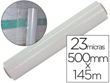 Film extensible q-connect manual ancho 500 mm largo 145 mt espesor 23 micras