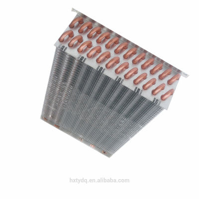 Finned hydrophilic foil evaporator for copper tube condenser for cake cabinet