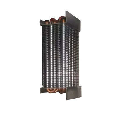 Finned hydrophilic foil evaporator for copper tube condenser for display cabinet