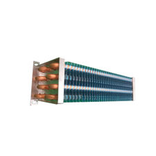 Finned hydrophilic foil evaporator for copper tube condenser for double opening