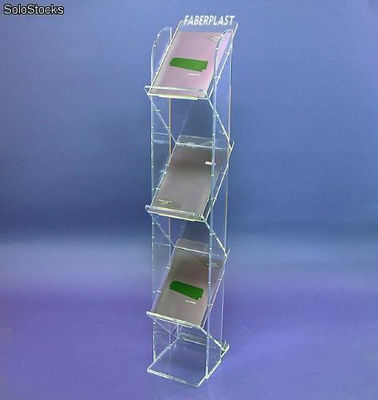 Fique Brochura escadas Holder - plexiglass transparente