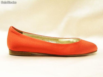 flachen Schuh in Satin orange - Foto 2