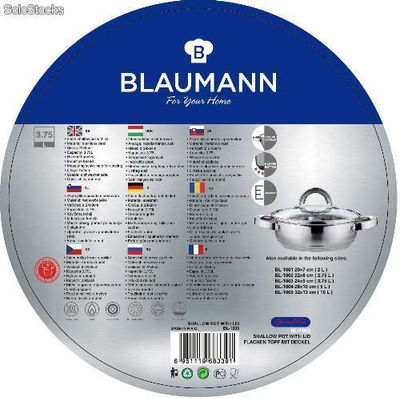 Flacher Topf mit Glasdeckel 24 cm, Blaumann bl-1003 - Foto 2