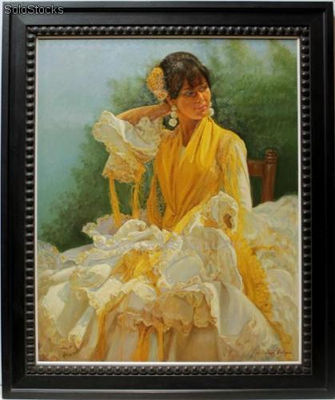 Flamenca sevillana | Pinturas de figuras de mujer en óleo sobre lienzo