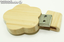 Fleur en bois USB flash Drive 4G Pendrive U disque 2.0 Memory Stick pas cher