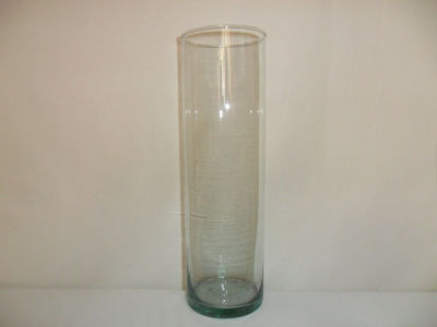 florero cilindro de vidrio 25 x 7.5 diámetro 50 pzs.