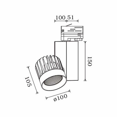 Foco LED carril Spotlight TC-1033 28w/35w/43w - Foto 2